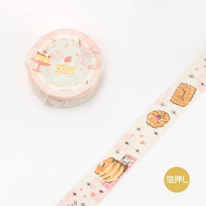 BGM Washi Tape 15mm Foil Stamping - Crayon Land Sweet Dessert | papermindstationery.com | 15mm Washi Tapes, BGM, Dessert, Washi Tapes