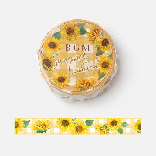 BGM Washi Tape 15mm Masking Tape - Checkered Sunflower | papermindstationery.com | 15mm Washi Tapes, BGM, Washi Tapes