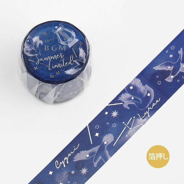 BGM Washi Tape 30mm Masking Tape Foil Stamping - Summer Triangle Asterism | papermindstationery.com | 30mm Washi Tapes, BGM, Space, Washi Tapes