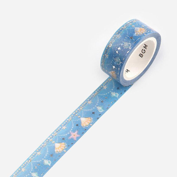 BGM Washi Tape 15mm Masking Tape Foil Stamping - Summer Seashell Chain | papermindstationery.com | 15mm Washi Tapes, BGM, New Arrival