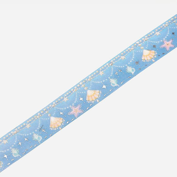 BGM Washi Tape 15mm Masking Tape Foil Stamping - Summer Seashell Chain | papermindstationery.com | 15mm Washi Tapes, BGM, New Arrival