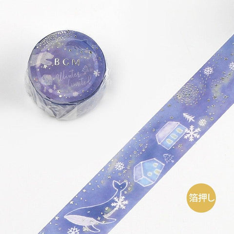 BGM Washi Tape 20mm Foil Stamping - Winter Snow Festival | papermindstationery.com | 20mm Washi Tapes, BGM, Christmas, Washi Tapes