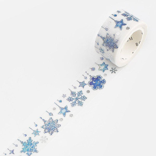 BGM Washi Tape 20mm Masking Tape Foil Stamping - Winter Snowflakes | papermindstationery.com | 20mm Washi Tapes, BGM, Christmas, Washi Tapes
