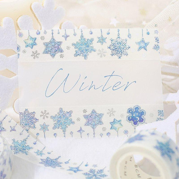 BGM Washi Tape 20mm Masking Tape Foil Stamping - Winter Snowflakes | papermindstationery.com | 20mm Washi Tapes, BGM, Christmas, Washi Tapes