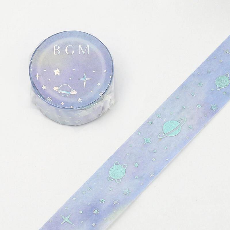 BGM Washi Tape 20mm Masking Tape Foil Stamping - Purple Universe Space | papermindstationery.com | 20mm Washi Tapes, BGM, boxing, sale, Space, Washi Tapes