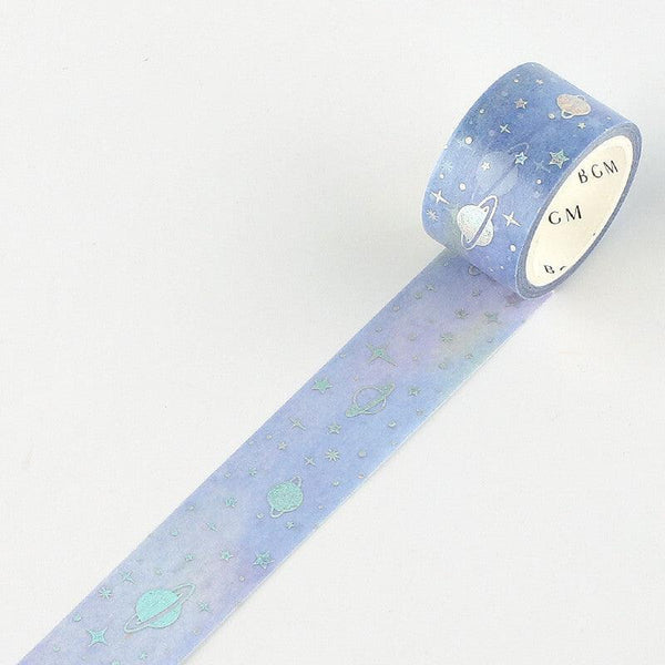 BGM Washi Tape 20mm Masking Tape Foil Stamping - Purple Universe Space | papermindstationery.com | 20mm Washi Tapes, BGM, boxing, sale, Space, Washi Tapes