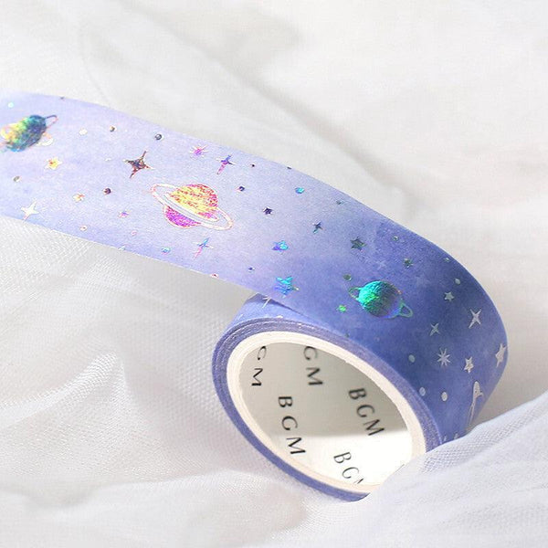 BGM Washi Tape 20mm Masking Tape Foil Stamping - Purple Universe Space | papermindstationery.com | 20mm Washi Tapes, BGM, boxing, sale, Space, Washi Tapes