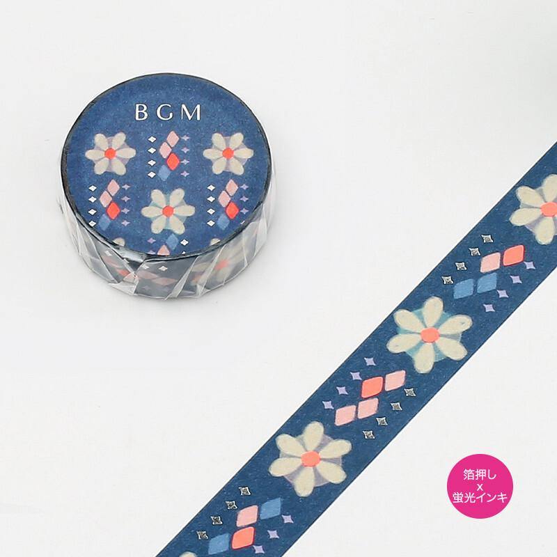 BGM Washi Tape 15mm Masking Tape Foil Stamping - Japanese Style Floral Pattern | papermindstationery.com | 15mm Washi Tapes, BGM, boxing, Flower, sale, Washi Tapes