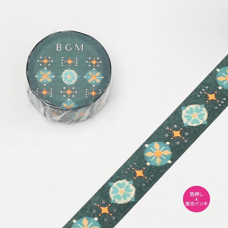 BGM Washi Tape 15mm Masking Tape Foil Stamping - Firefly Green Pattern | papermindstationery.com | 15mm Washi Tapes, BGM, Flower, Washi Tapes