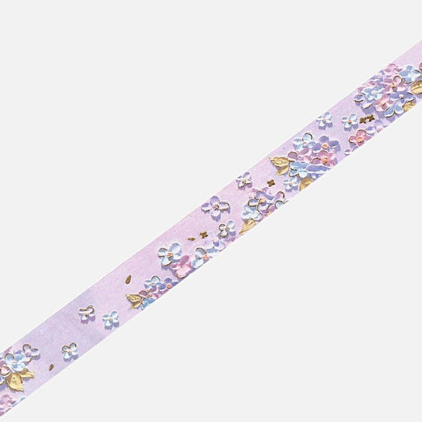 Oil Pastel Flower Hydrangea - BGM Washi Tape 15mm Masking Tape Foil Stamping | papermindstationery.com