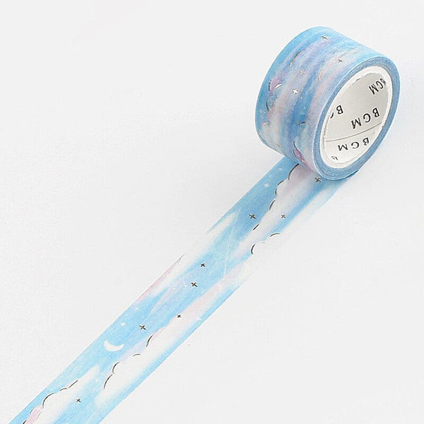 BGM Washi Tape 20mm Masking Tape Foil Stamping - Pastel Blue Sky | papermindstationery.com | 20mm Washi Tapes, BGM, Space, Washi Tapes