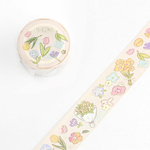 BGM Washi Tape 20mm Masking Tape Foil Stamping - Paradise Garden | papermindstationery.com | 20mm Washi Tapes, BGM, boxing, Flower, sale, Washi Tapes