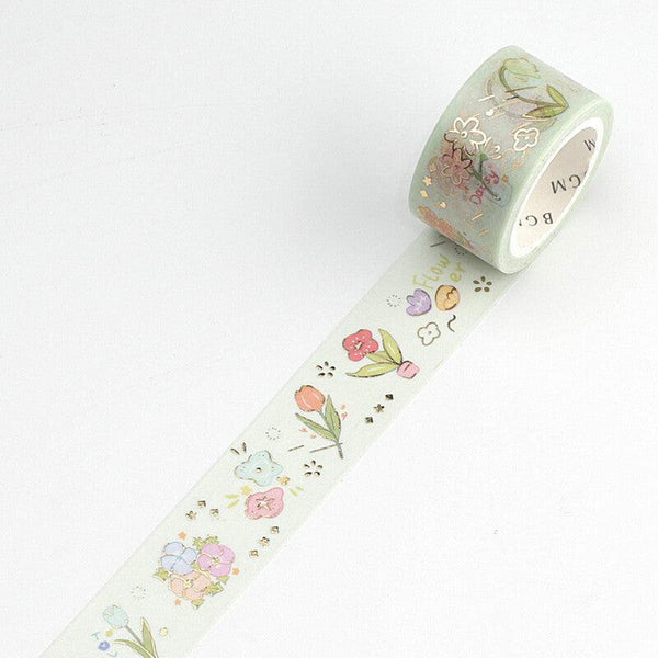 Paradise Flower - BGM Washi Tape 20mm Masking Tape Foil Stamping | papermindstationery.com
