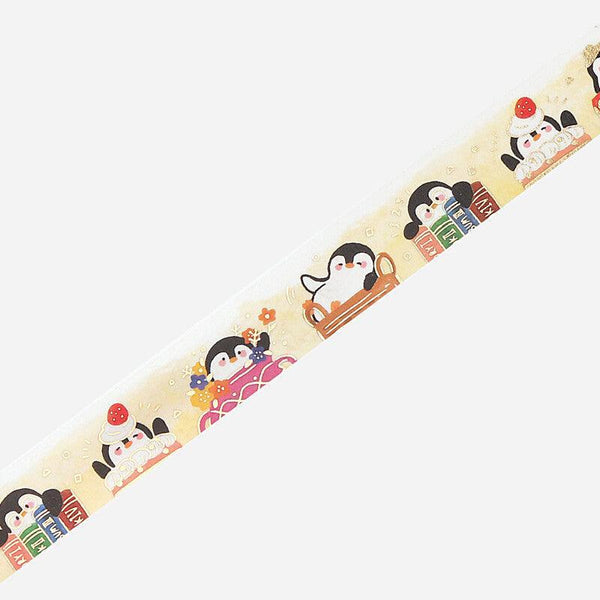 BGM Washi Tape 20mm Foil Stamping - Cute Penguin & Daily Goods | papermindstationery.com | 20mm Washi Tapes, Animal, BGM, Penguin, Washi Tapes