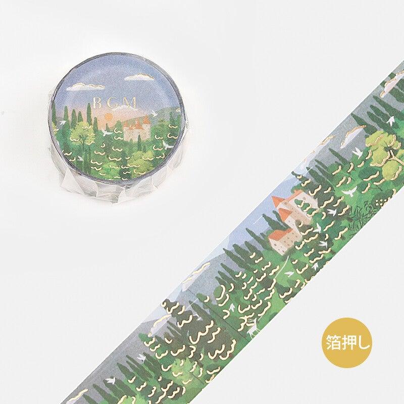 BGM Washi Tape 20mm Foil Stamping - Forest landscape | papermindstationery.com | 20mm Washi Tapes, BGM, Flower, Washi Tapes