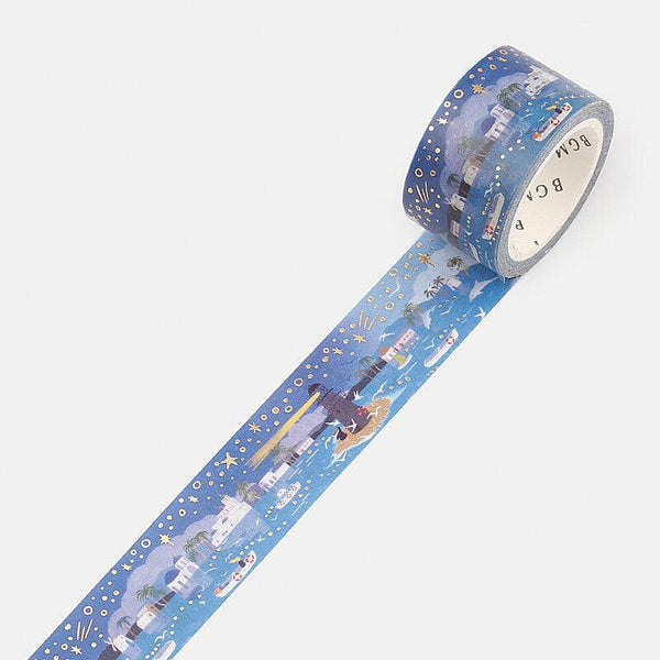 BGM Washi Tape 20mm Masking Tape Foil Stamping - Lighthouse In The Harbour | papermindstationery.com | 20mm Washi Tapes, BGM, Others, Washi Tapes