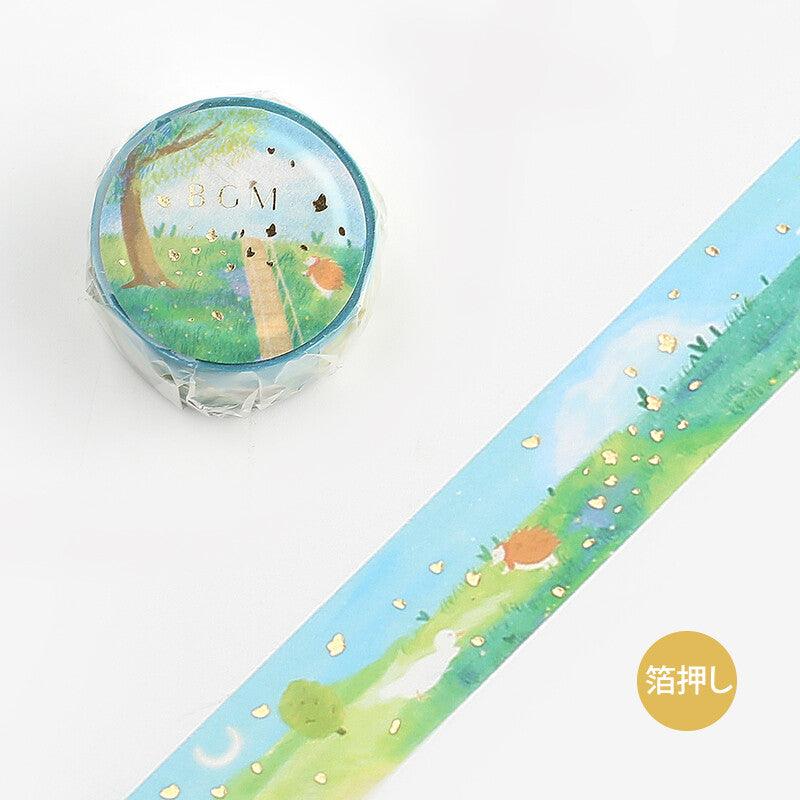 BGM Washi Tape 20mm Foil Stamping - Little World Countryside Walk | papermindstationery.com | 20mm Washi Tapes, BGM, boxing, Flower, sale, Washi Tapes