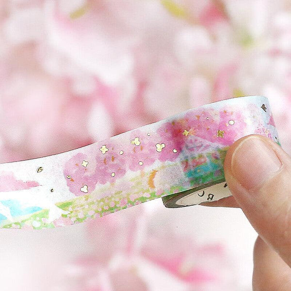 BGM Washi Tape 20mm Foil Stamping - Little World Cherry Blossom Garden | papermindstationery.com | 20mm Washi Tapes, BGM, boxing, Flower, sale, Washi Tapes