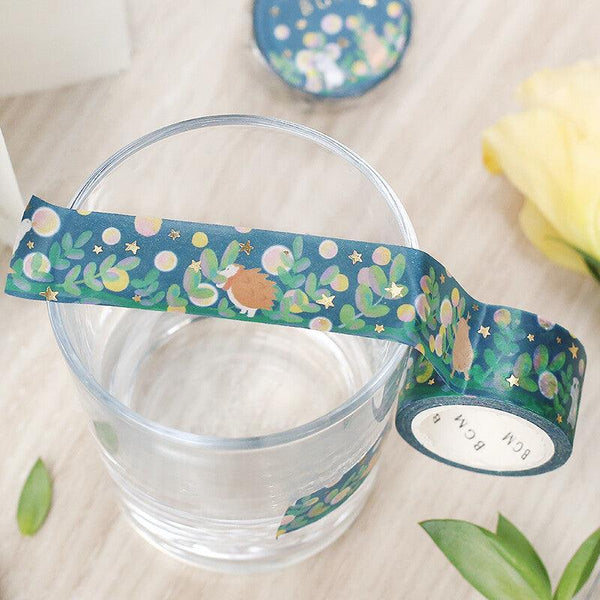 BGM Washi Tape 20mm Foil Stamping - Little World Blue Night Forest | papermindstationery.com | 20mm Washi Tapes, BGM, boxing, Flower, sale, Washi Tapes