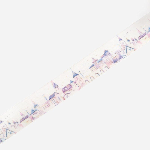 BGM Washi Tape 20mm Masking Tape Foil Stamping - Watercolor European City | papermindstationery.com