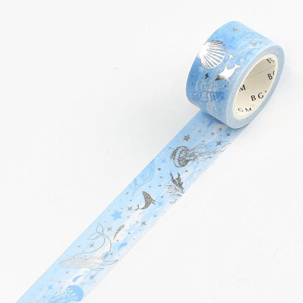 BGM Washi Tape 20mm Masking Tape Foil Stamping - Nature Poetry Ocean | papermindstationery.com | 20mm Washi Tapes, BGM, Others, Washi Tapes