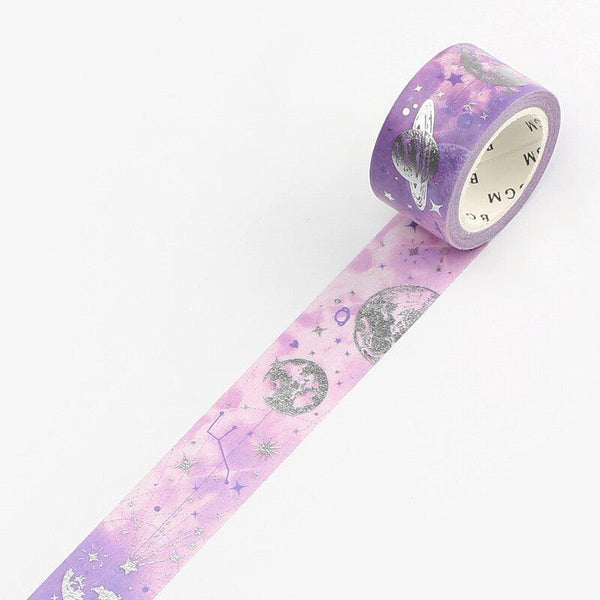 BGM Washi Tape 20mm Masking Tape Foil Stamping - Nature Poetry Azure Planet Space | papermindstationery.com | 20mm Washi Tapes, BGM, Space, Washi Tapes