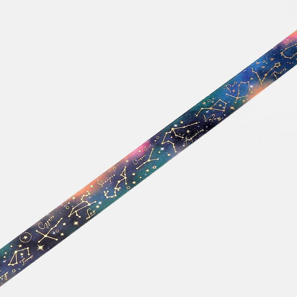 BGM Washi Tape 15mm Masking Tape Foil Stamping - Constellation Night Sky | papermindstationery.com | 15mm Washi Tapes, BGM, Space, Washi Tapes