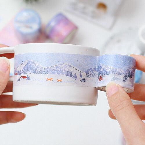 BGM Washi Tape 30mm Masking Tape Foil Stamping - Dot Painting Snow Mountain | papermindstationery.com | 30mm Washi Tapes, BGM, Washi Tapes