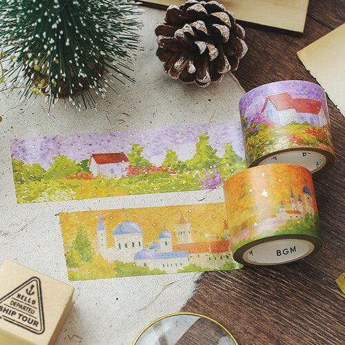 BGM Washi Tape 30mm Masking Tape Foil Stamping - Dot Painting Garden | papermindstationery.com | 30mm Washi Tapes, BGM, Washi Tapes