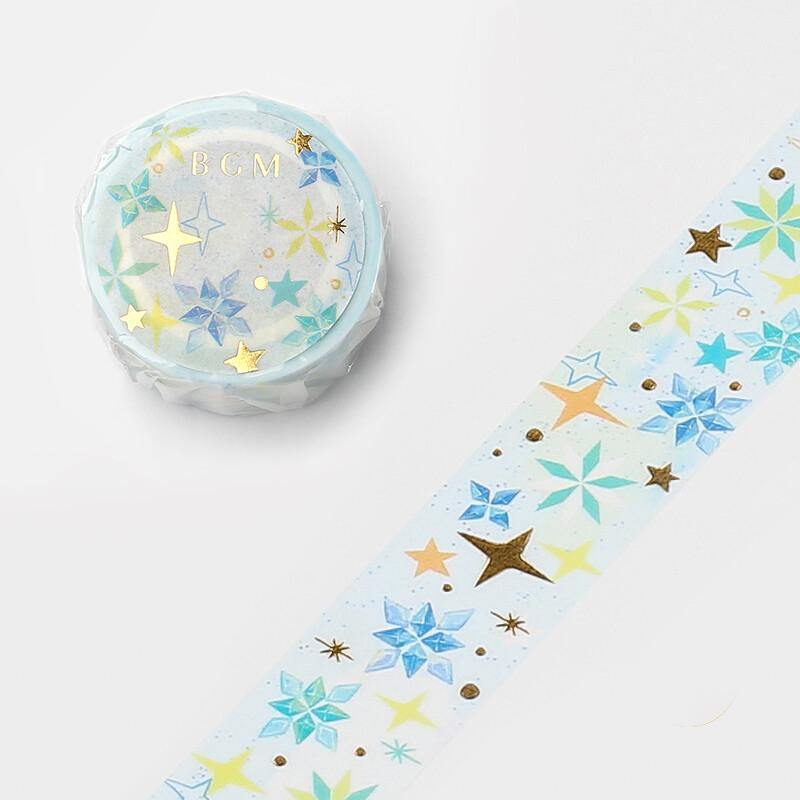 BGM Washi Tape 20mm Masking Tape Foil Stamping - Sparkling Stars | papermindstationery.com | 20mm Washi Tapes, BGM, Space, Washi Tapes