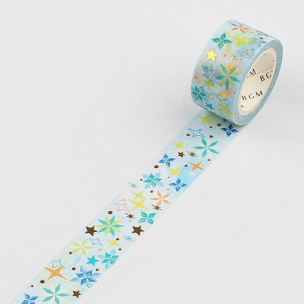 BGM Washi Tape 20mm Masking Tape Foil Stamping - Sparkling Stars | papermindstationery.com | 20mm Washi Tapes, BGM, Space, Washi Tapes