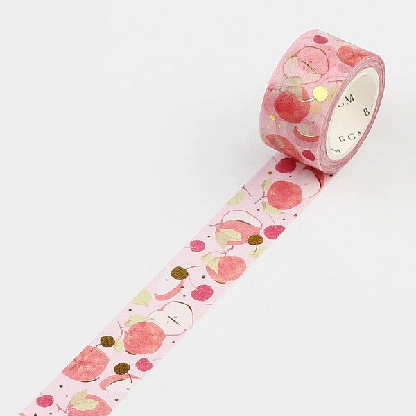 BGM Washi Tape 20mm Masking Tape Foil Stamping - Sweet Apples | papermindstationery.com | 20mm Washi Tapes, BGM, Fruit, Washi Tapes