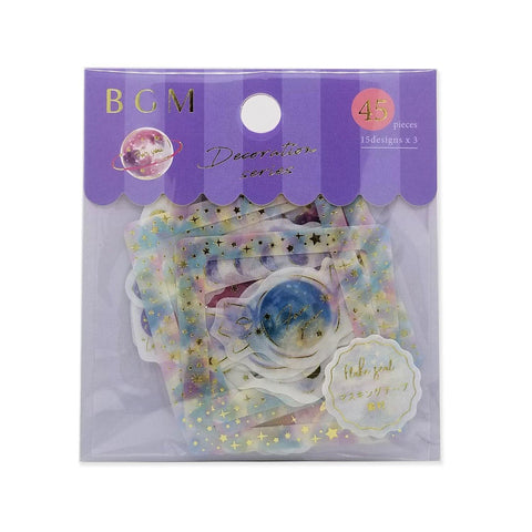 BGM Washi Sticker Flake SEAL Foil Stamping - Border & Frame Planet | papermindstationery.com | BGM, boxing, Flake Stickers, sale, Space
