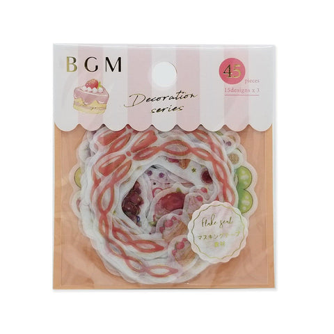 BGM Washi Sticker Flake SEAL Foil Stamping - Border & Frame Dessert | papermindstationery.com | BGM, boxing, Dessert, Flake Stickers, sale