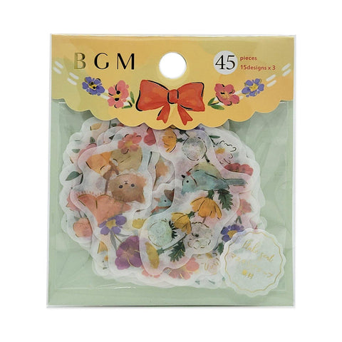 BGM Washi Sticker Flake SEAL Foil Stamping - Decoration Animal Garden | papermindstationery.com | Animal, BGM, Flake Stickers