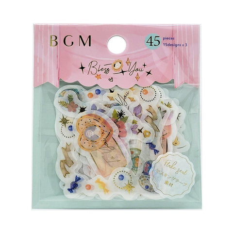 BGM Washi Sticker Flake SEAL Foil Stamping - Decoration Flower Jewelry Box | papermindstationery.com | BGM, boxing, Flake Stickers, Flower, sale