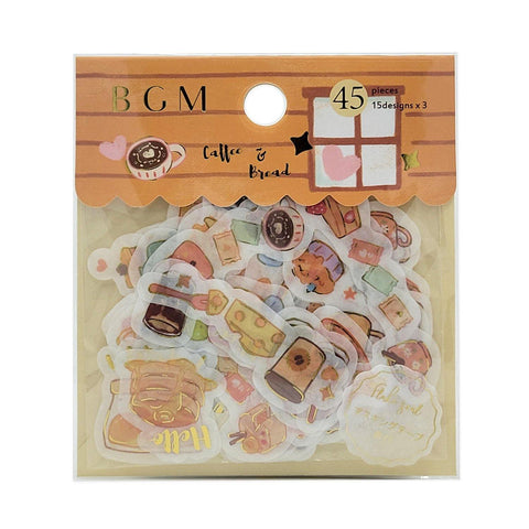 BGM Washi Sticker Flake SEAL Foil Stamping - Decoration Sunny Cafe | papermindstationery.com | BGM, Dessert, Flake Stickers
