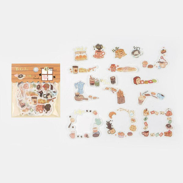 BGM Washi Sticker Flake SEAL Foil Stamping - Decoration Sunny Cafe | papermindstationery.com | BGM, Dessert, Flake Stickers