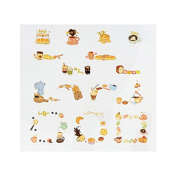 BGM Washi Sticker Flake SEAL Foil Stamping - Decoration Sunny Cafe | papermindstationery.com | BGM, Dessert, Flake Stickers