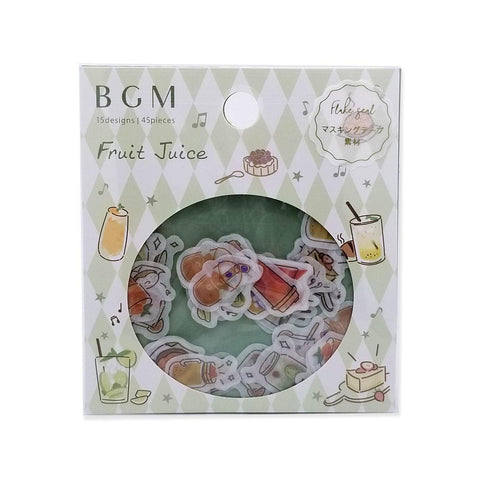Summer Drink - BGM Washi Sticker Flake SEAL | papermindstationery.com