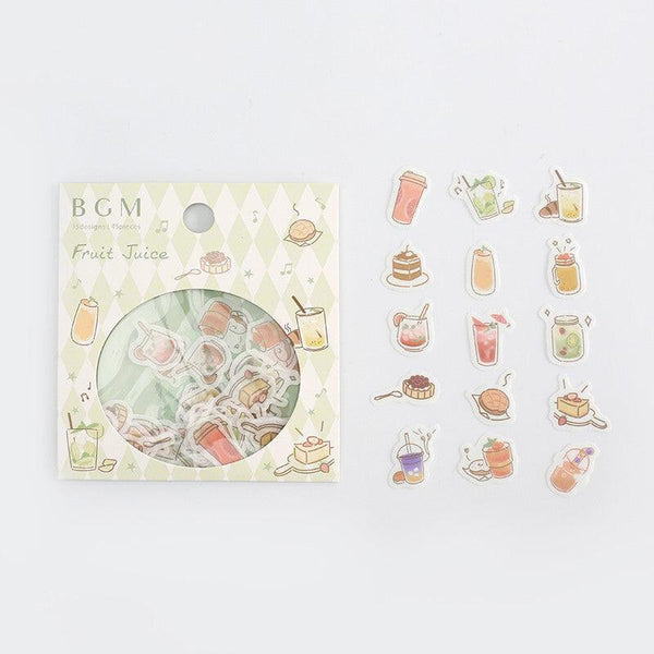 BGM Washi Sticker Flake SEAL - Summer Drink | papermindstationery.com | BGM, boxing, Cafe, Dessert, Flake Stickers, sale