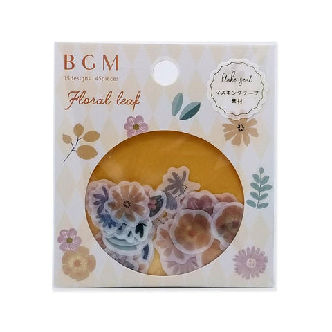 BGM Washi Sticker Flake SEAL - Flower Leaf | papermindstationery.com | BGM, boxing, Flake Stickers, Flower, sale