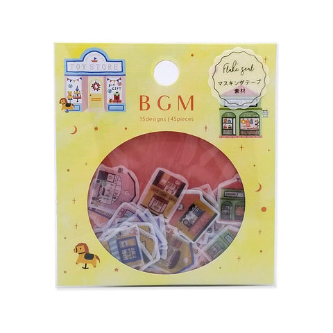 BGM Washi Sticker Flake SEAL - Fancy Shops | papermindstationery.com | BGM, Flake Stickers, Shop
