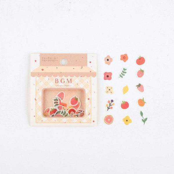 BGM Washi Sticker Flake SEAL - Fruit Flower | papermindstationery.com | BGM, boxing, Flake Stickers, Flower, sale