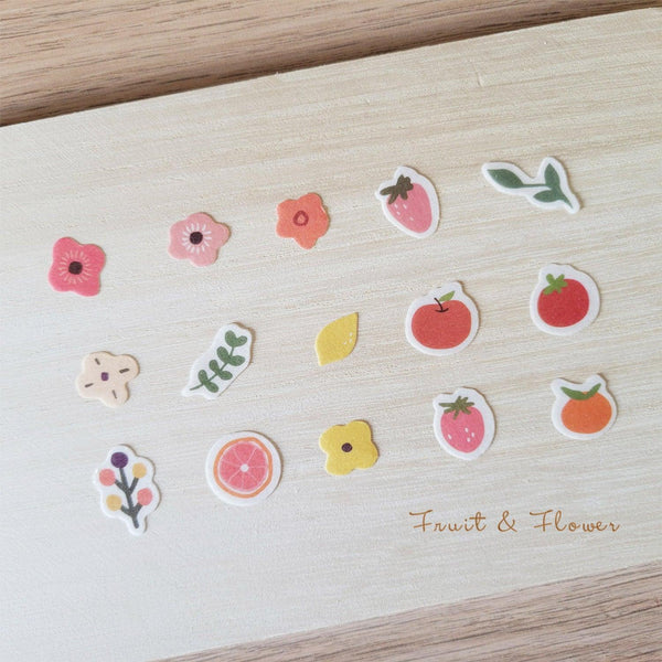 BGM Washi Sticker Flake SEAL - Fruit Flower | papermindstationery.com | BGM, boxing, Flake Stickers, Flower, sale