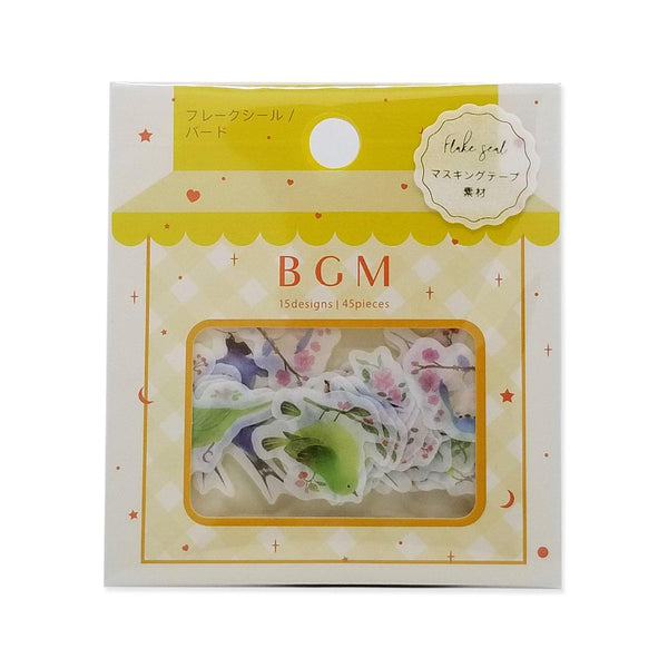 BGM Washi Sticker Flake SEAL - Bird | papermindstationery.com | Animal, BGM, Bird, Flake Stickers