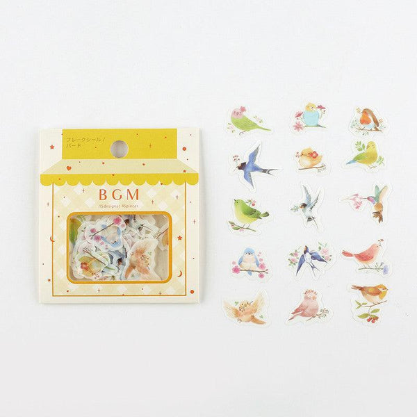 BGM Washi Sticker Flake SEAL - Bird | papermindstationery.com | Animal, BGM, Bird, Flake Stickers