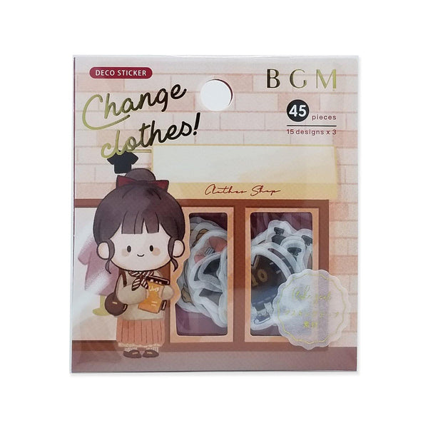 BGM Washi Sticker Flake SEAL - Boy Girl Change Clothes Mix & Match | papermindstationery.com