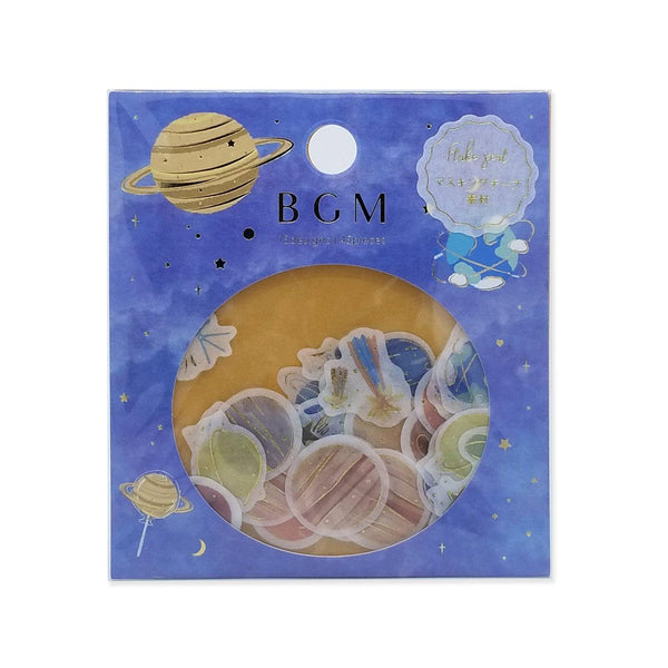 BGM Washi Sticker Flake SEAL Foil Stamping - Planets | papermindstationery.com | BGM, boxing, Flake Stickers, sale, Space