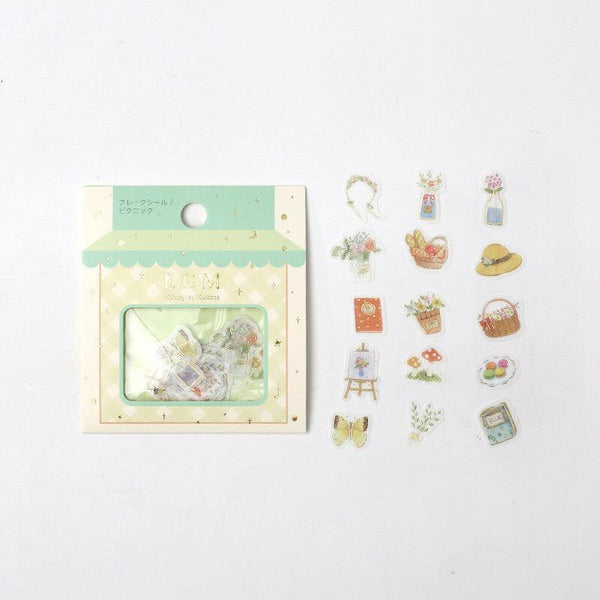 BGM Washi Sticker Flake SEAL Foil Stamping - Picnic | papermindstationery.com | BGM, Flake Stickers, Flower, sale